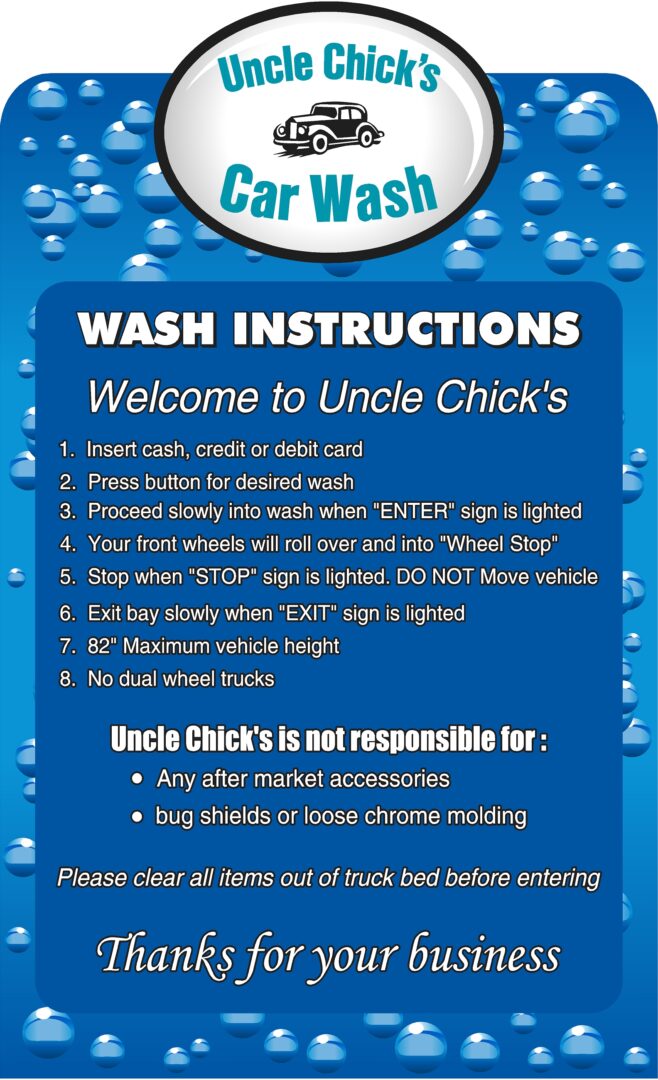 uncle chicks 13 menu